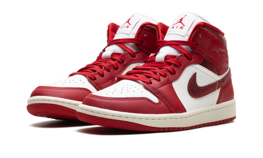 Air Jordan 1 Mid WMNS "Red Cracked Leather" HJ9337 106