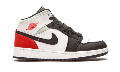 Air Jordan 1 Mid SE GS "Red / Grey / Black Toe" BQ6931 100
