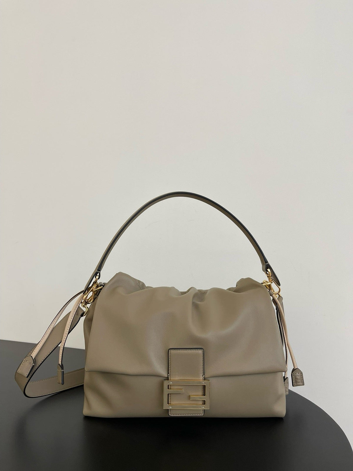 FF Mamma Baguette Bag Large 31cm in Grey Lambskin