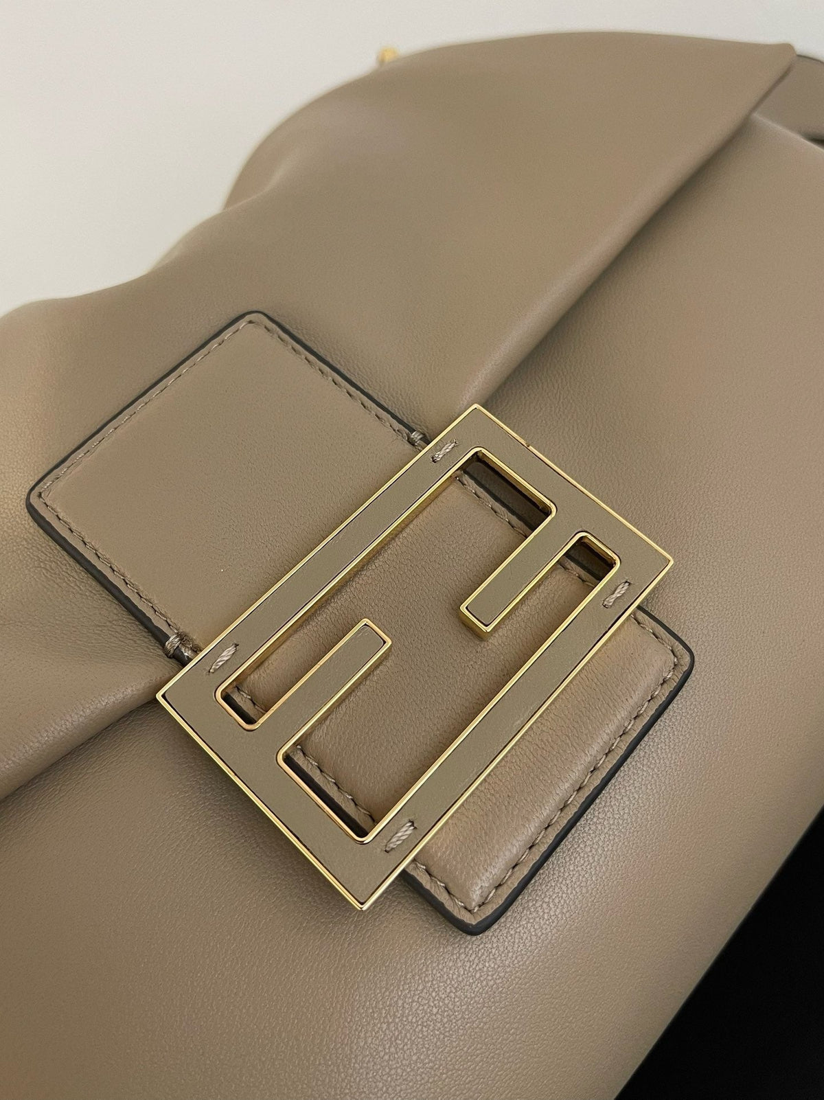 FF Mamma Baguette Bag Large 31cm in Grey Lambskin