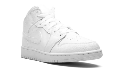Air Jordan 1 Mid GS "Triple White" 554725 130
