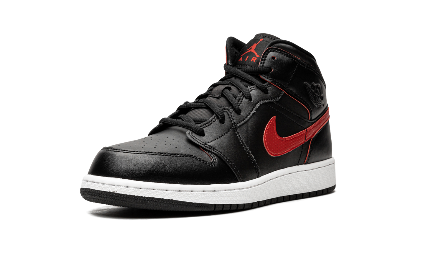 Air Jordan 1 Mid GS "Black / Gym Red" 554725 009