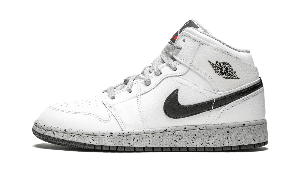 Air Jordan 1 Mid GS "White Cement" 554725 115