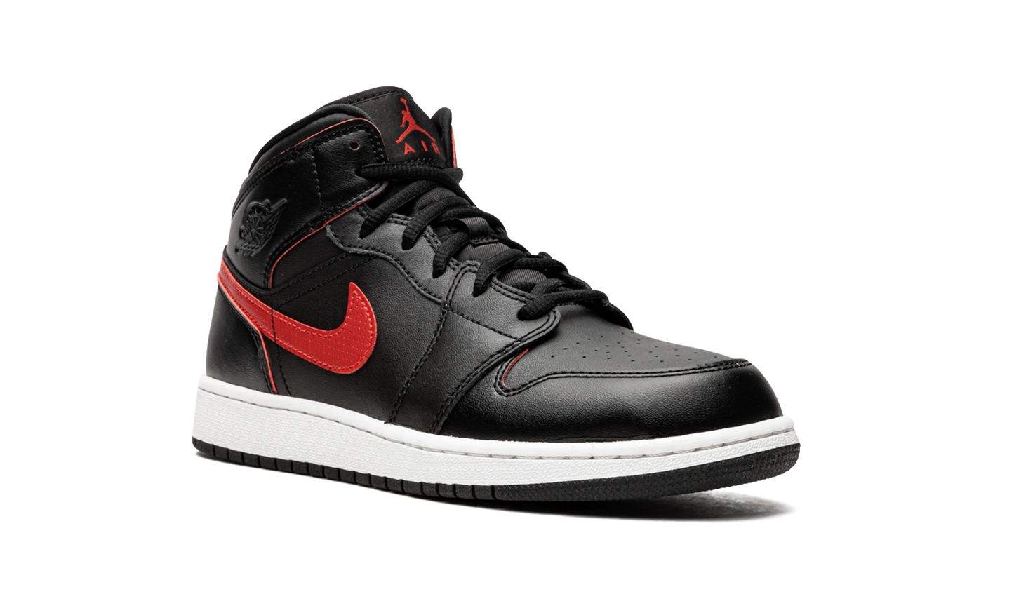 Air Jordan 1 Mid GS "Black / Gym Red" 554725 009