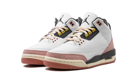 Air Jordan 3 GS "White/Red Stardust" 441140 100