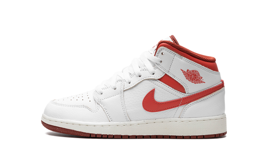 AIR JORDAN 1 MID SE GS "WHITE DUNE RED" FJ3464 160