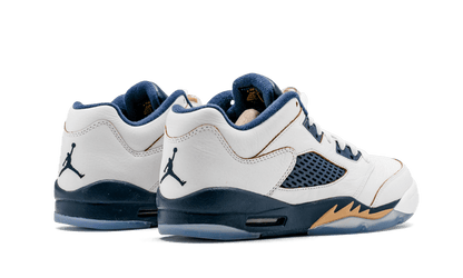 Air Jordan 5 Retro Low GS "WHITE / METALLIC GOLD / MID NAVY" 314338 135