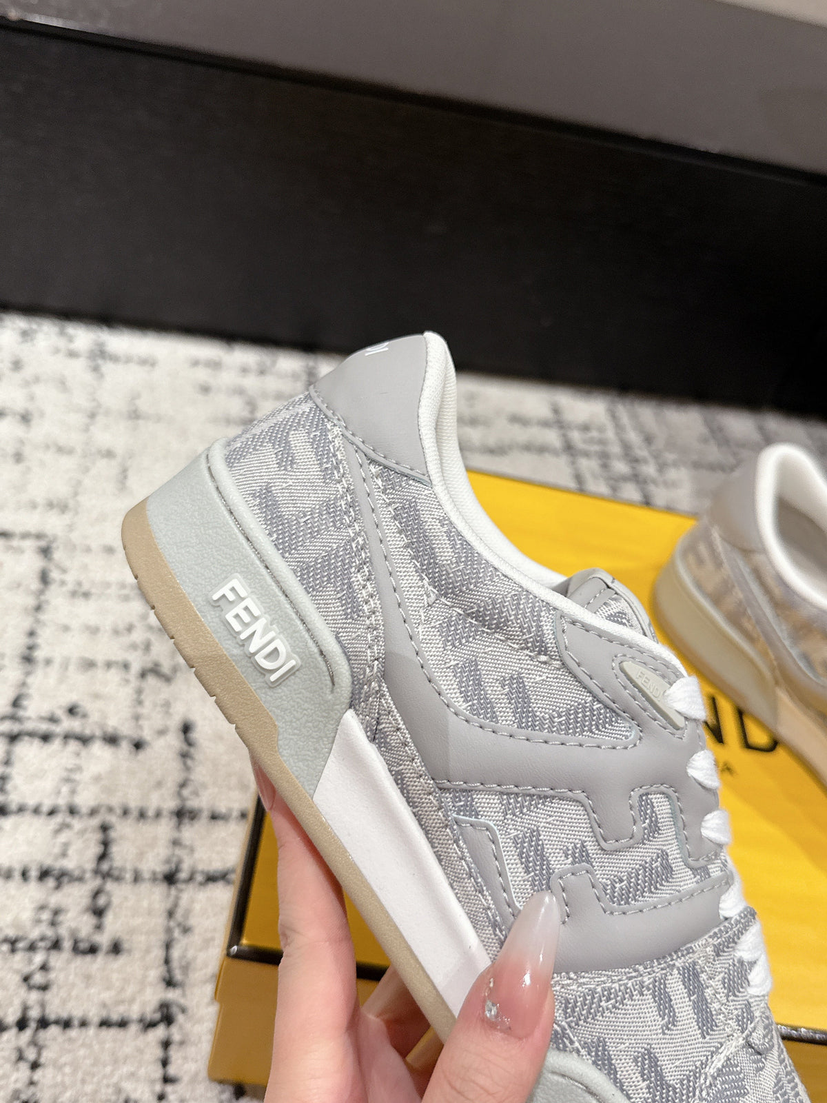 Fendi Match Trainers Grey Denim 679608