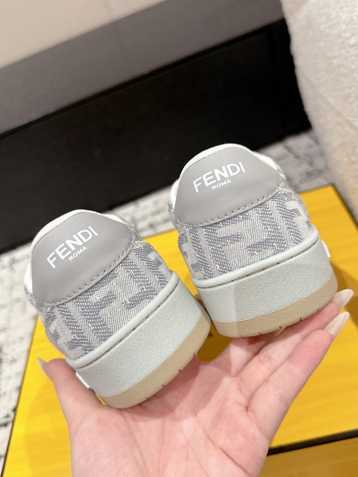 Fendi Match Trainers Grey Denim 679608