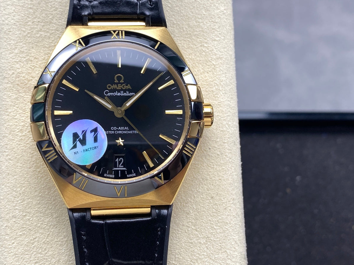 Omega Constellation Co-Axial Master Chronometer 41mm Watch Black Strap Black Dial