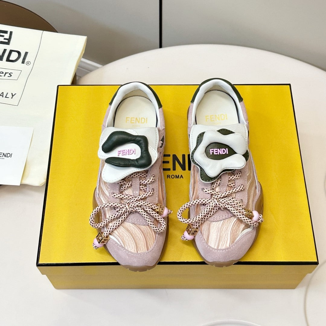Fendi Wave Pulse Light Taupe Fabric Suede 862619