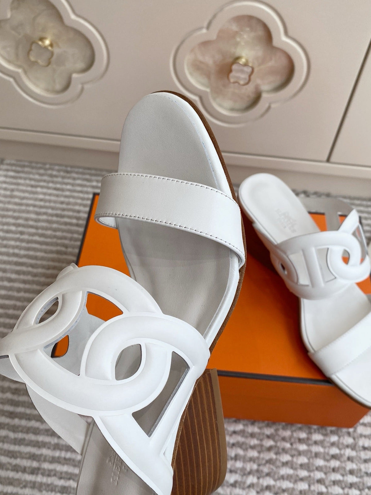 HM Lipari Sandal 7cm White Leather 776549