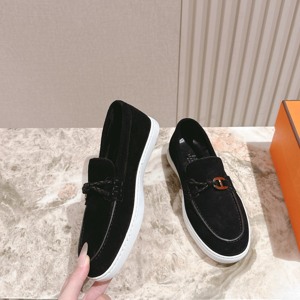 HM 25s Ignacio Loafer Black Suede Rubber 445348