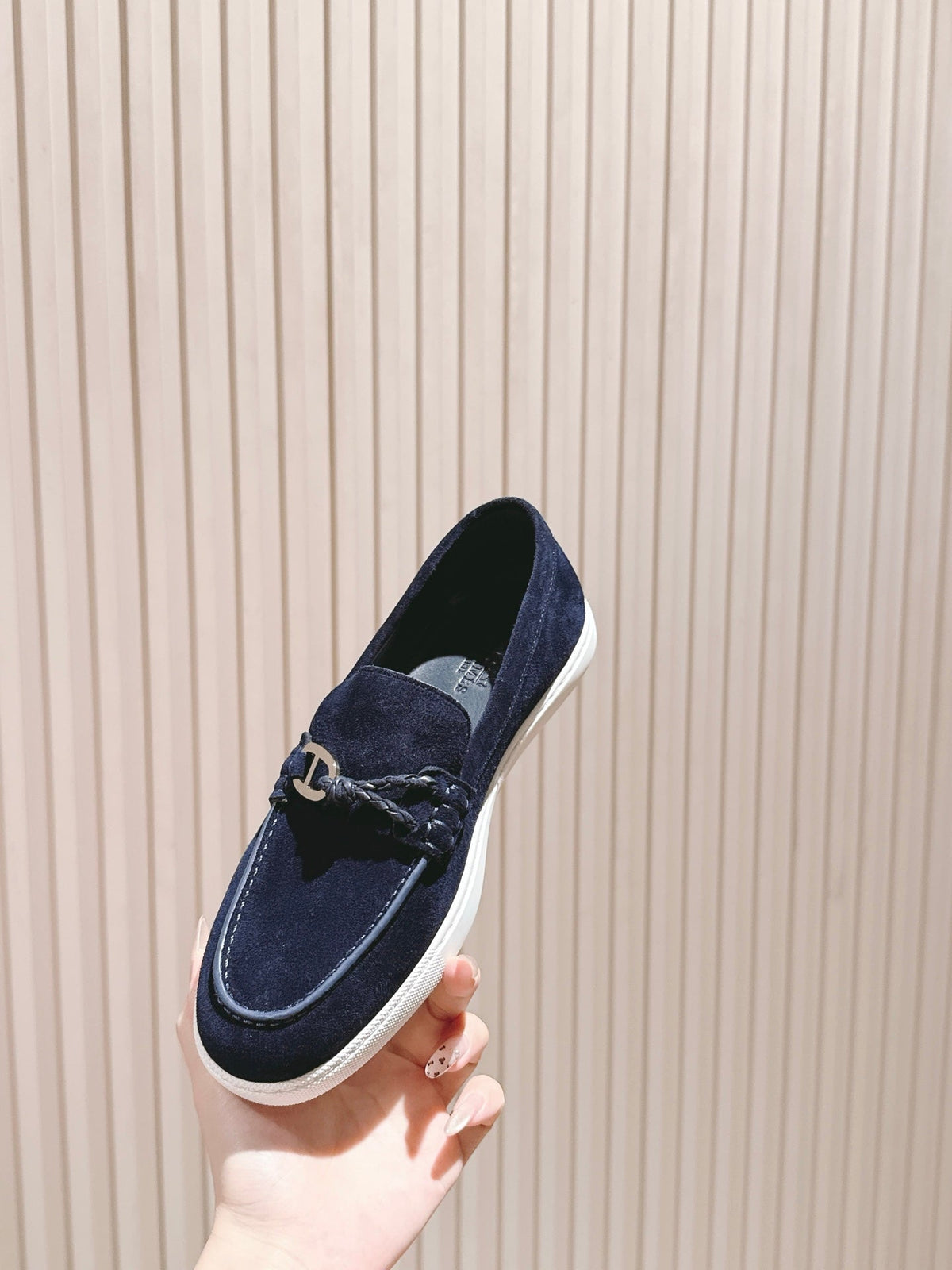 HM 25s Ignacio Loafer Navy Blue Suede Rubber 445350