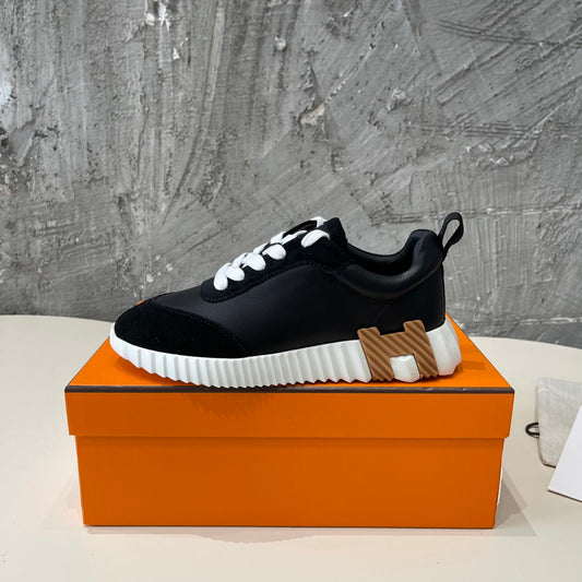 HM Bouncing 35 Sneakers Black Goatskin & Suede Goatskin H Black Light Brown
