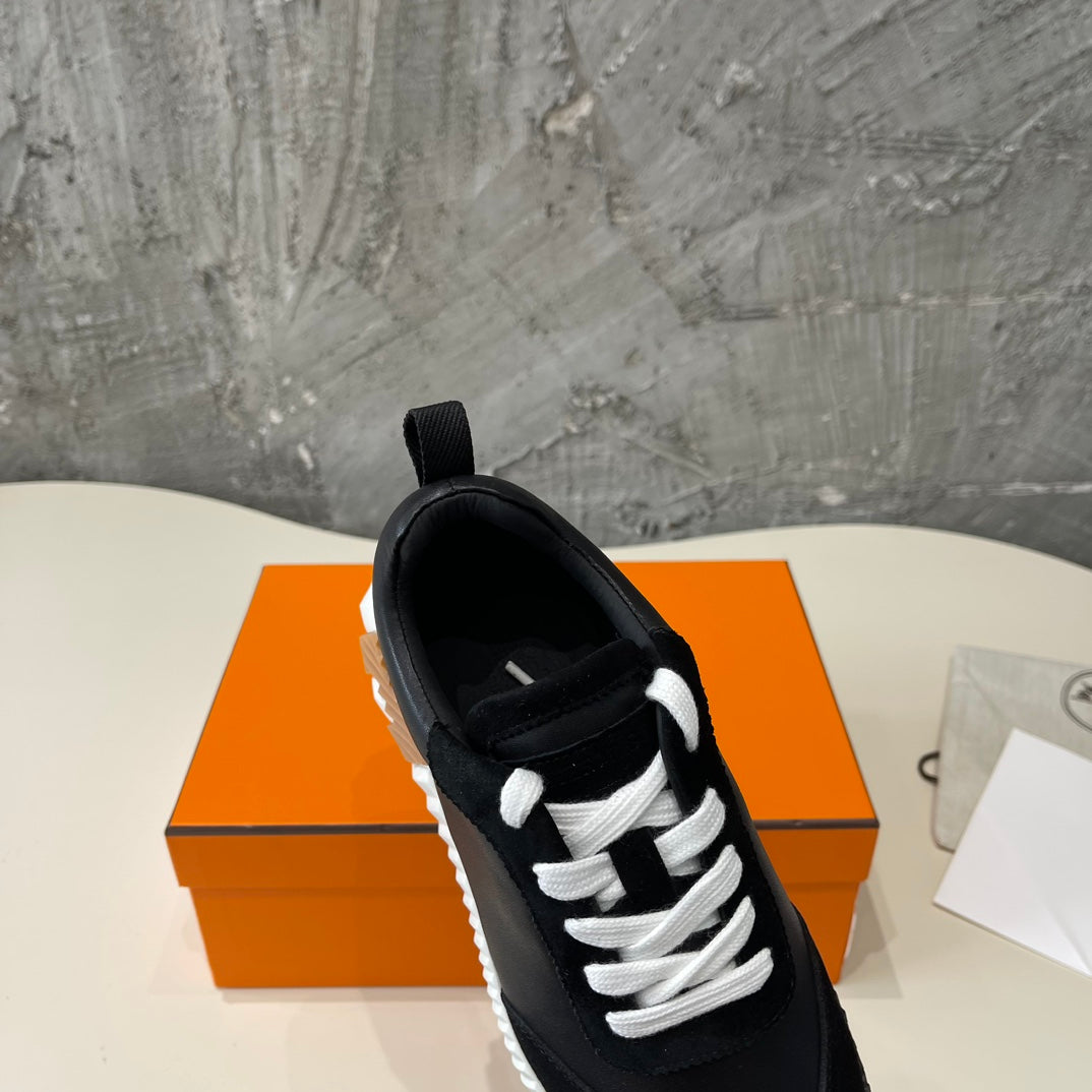 HM Bouncing 35 Sneakers Black Goatskin & Suede Goatskin H Black Light Brown