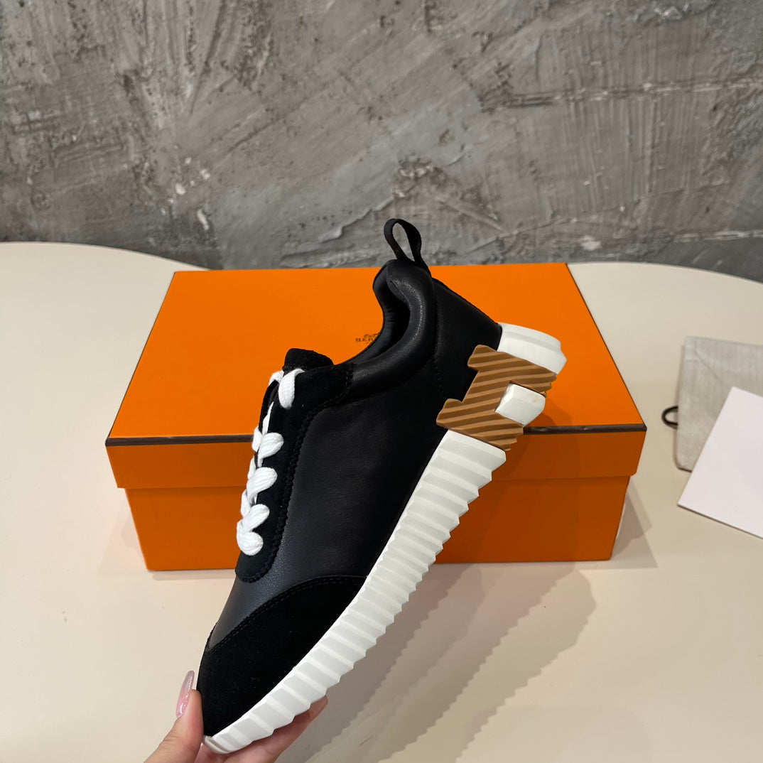 HM Bouncing 35 Sneakers Black Goatskin & Suede Goatskin H Black Light Brown
