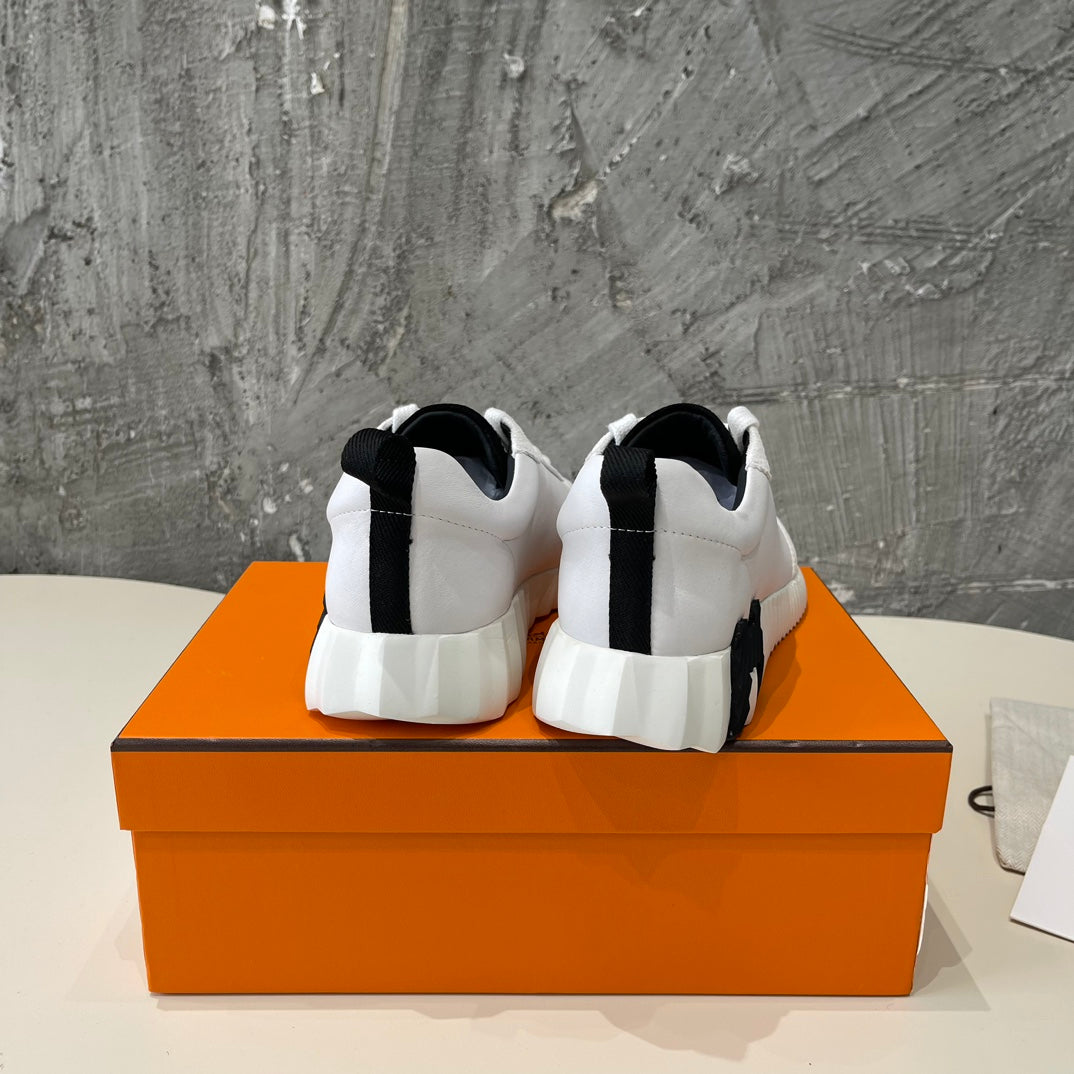 HM Bouncing 35 Sneakers White Goatskin & Suede Goatskin H Black