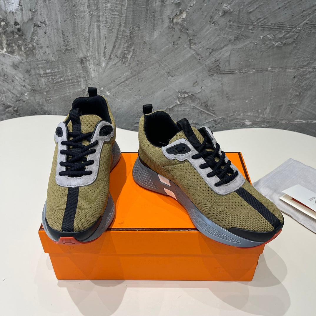 HEROS SNEAKERS OLIVE GOATSKIN