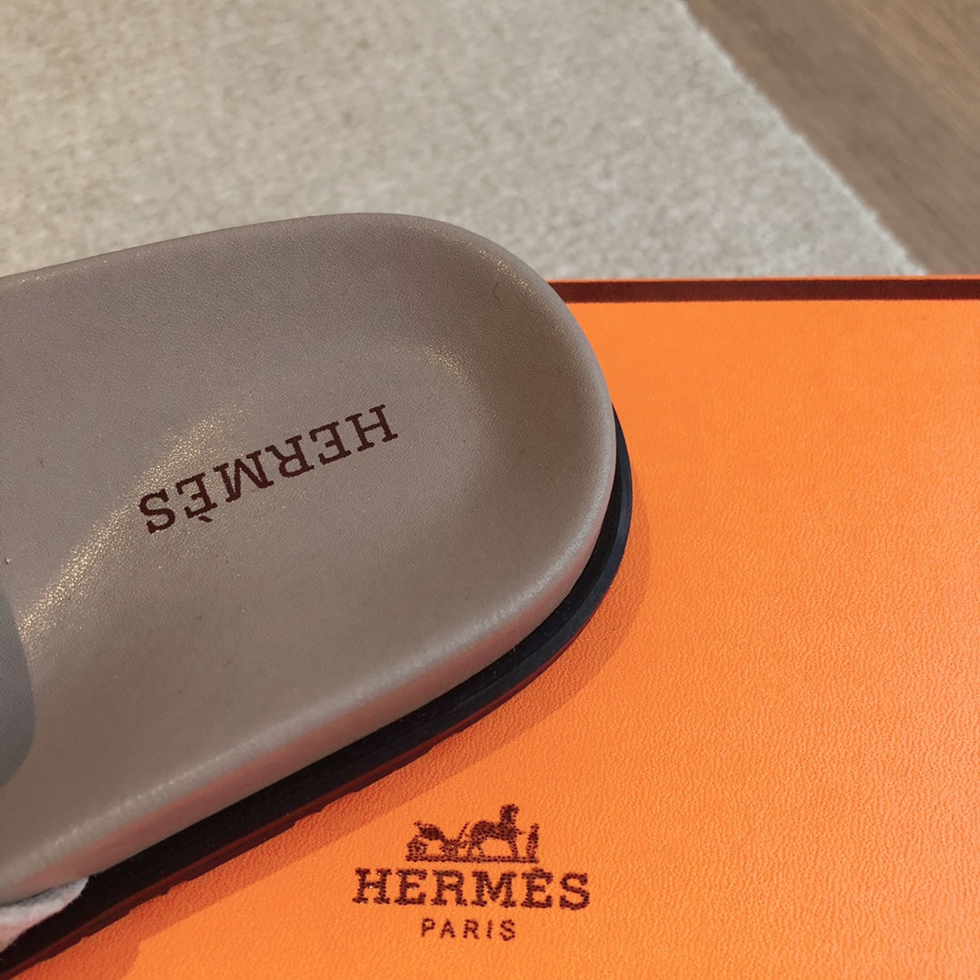 Empire Sandal Taupe Lambskin Suede Goatskin