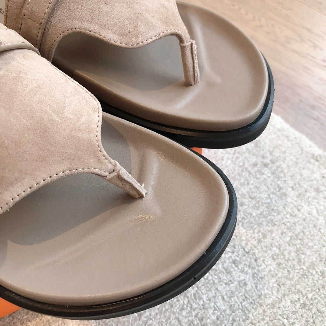 Empire Sandal Brown Lambskin Suede Goatskin
