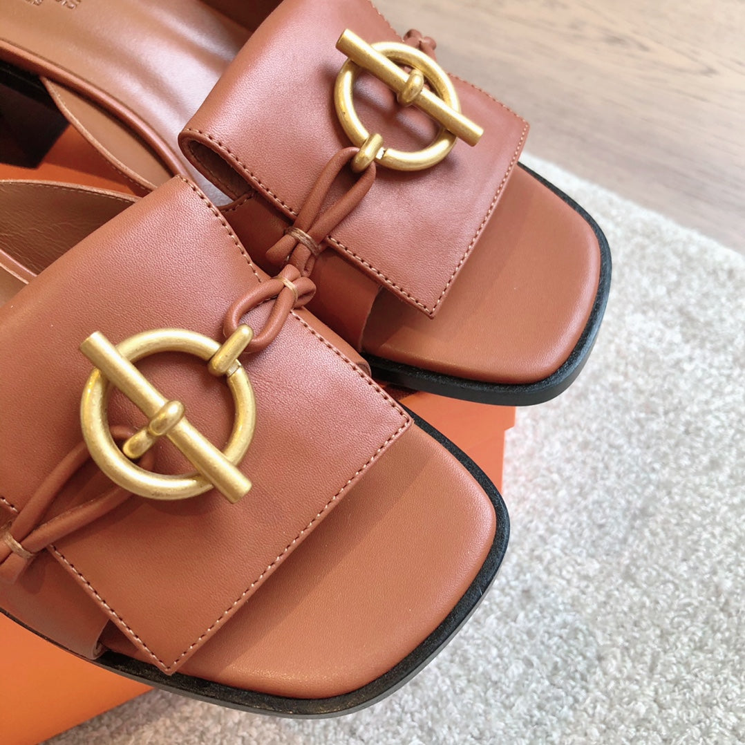 Ilot 50 Sandal Tan Calfskin