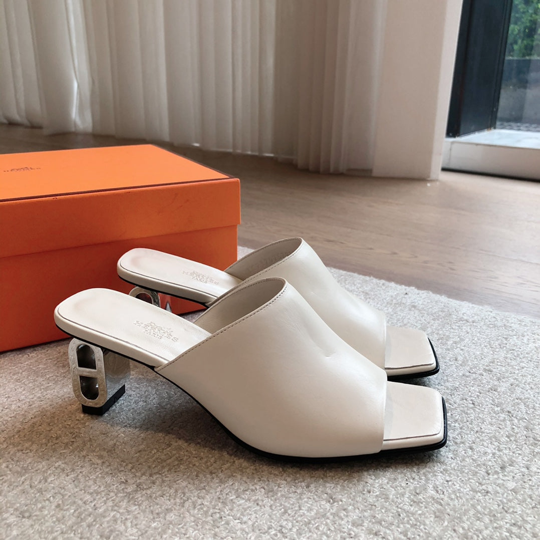 ICONIQUE 60 SANDAL WHITE CALFSKIN