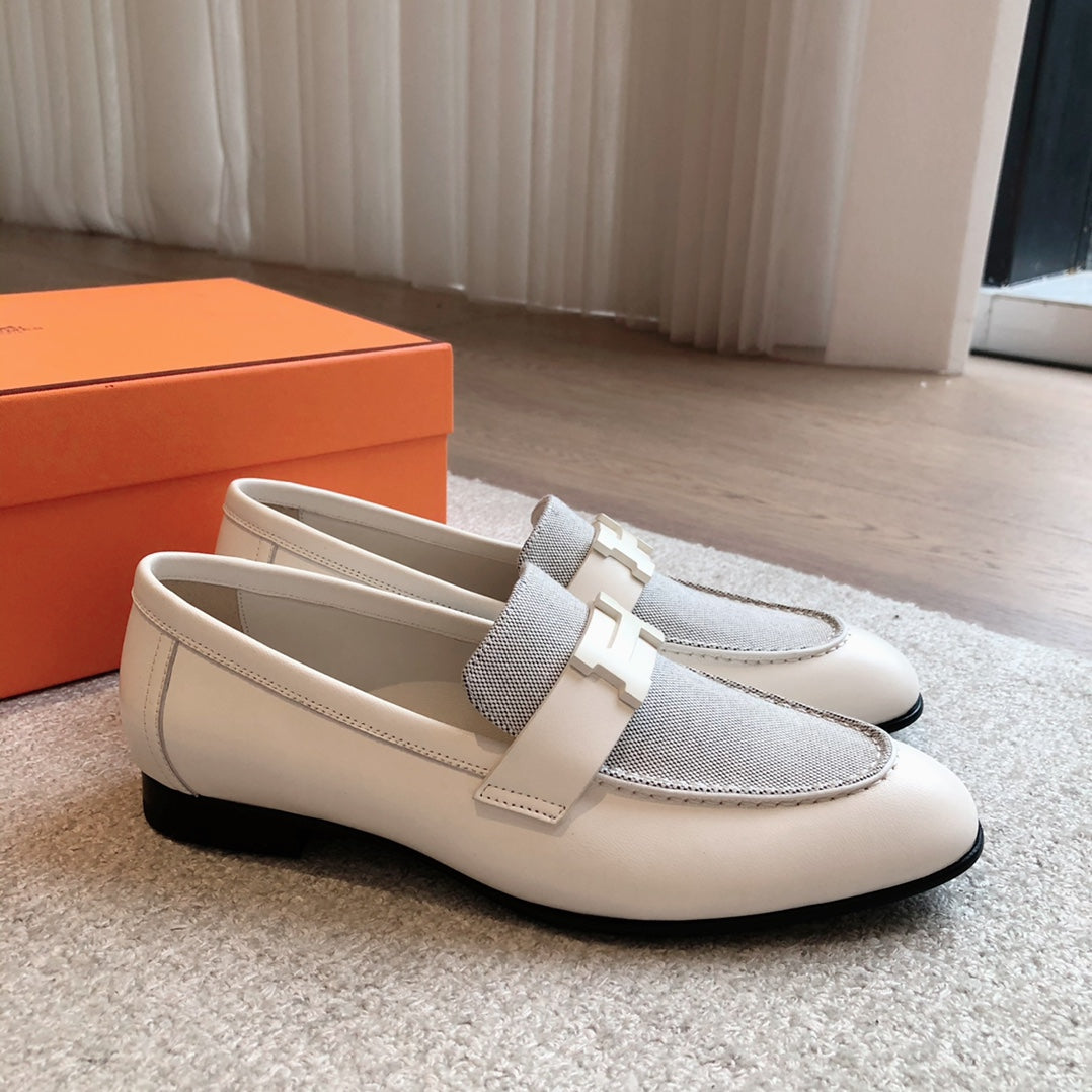 PARIS LOAFER WHITE MIX LIGHT GRAY CALFSKIN