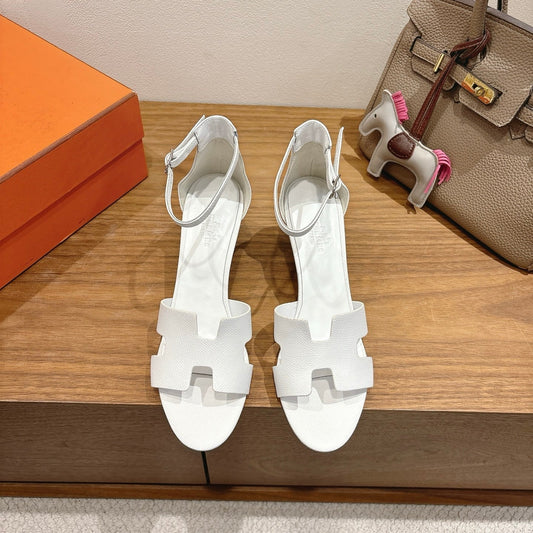 HM Encens Sandal 50mm White Calfskin 429015