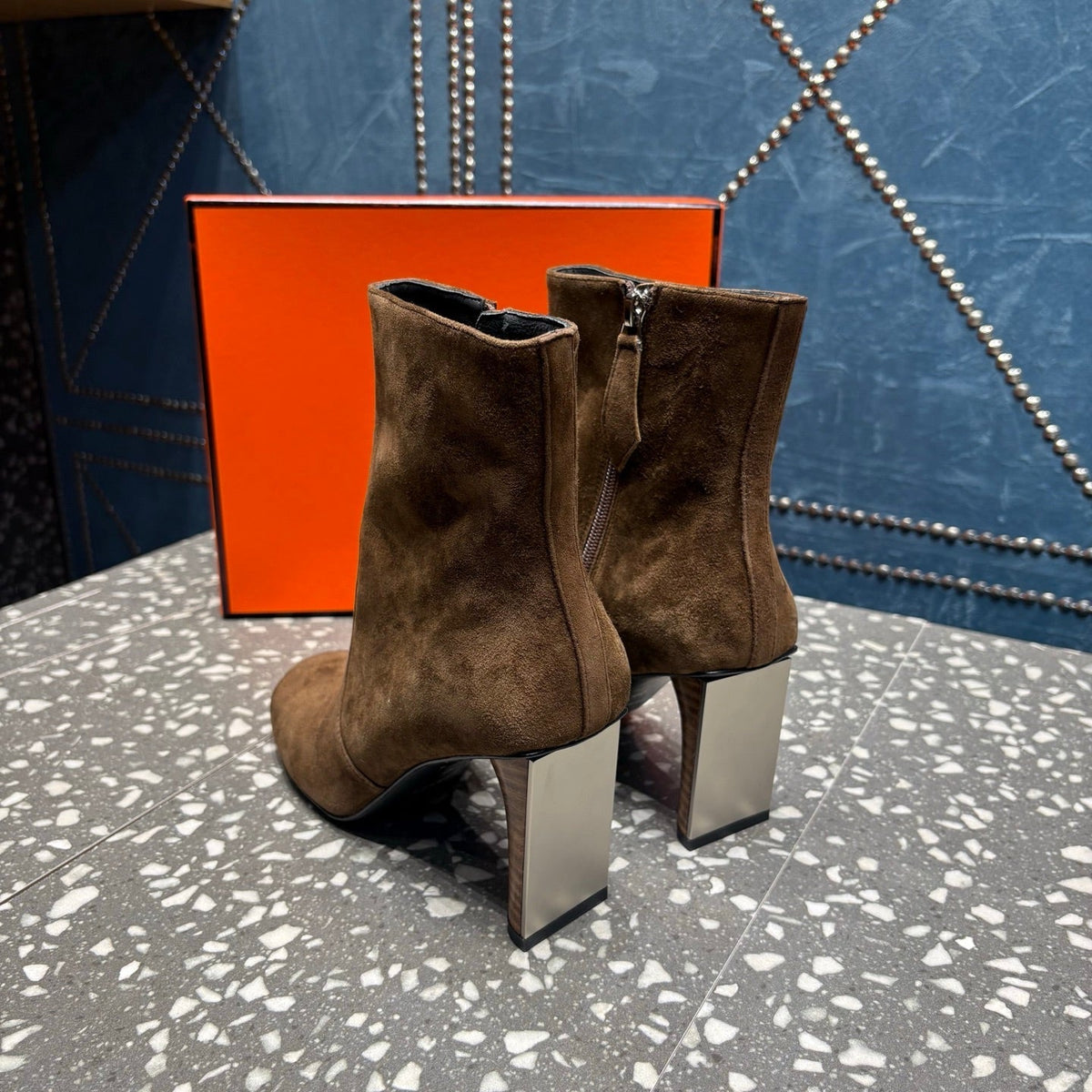 HM Lisa Ankle Boots 80mm Brown Suede 531559