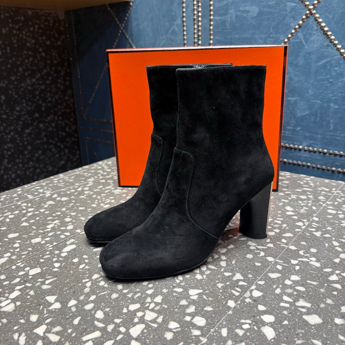 HM Lisa Ankle Boots 80mm Black Suede 531560