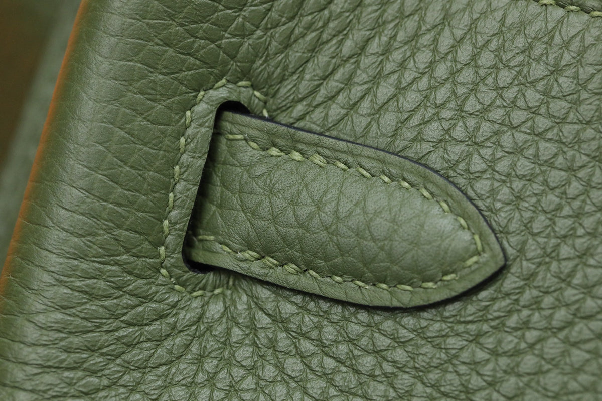 HM So Kelly Shoulder Bag 22cm Green Cowhide 284529