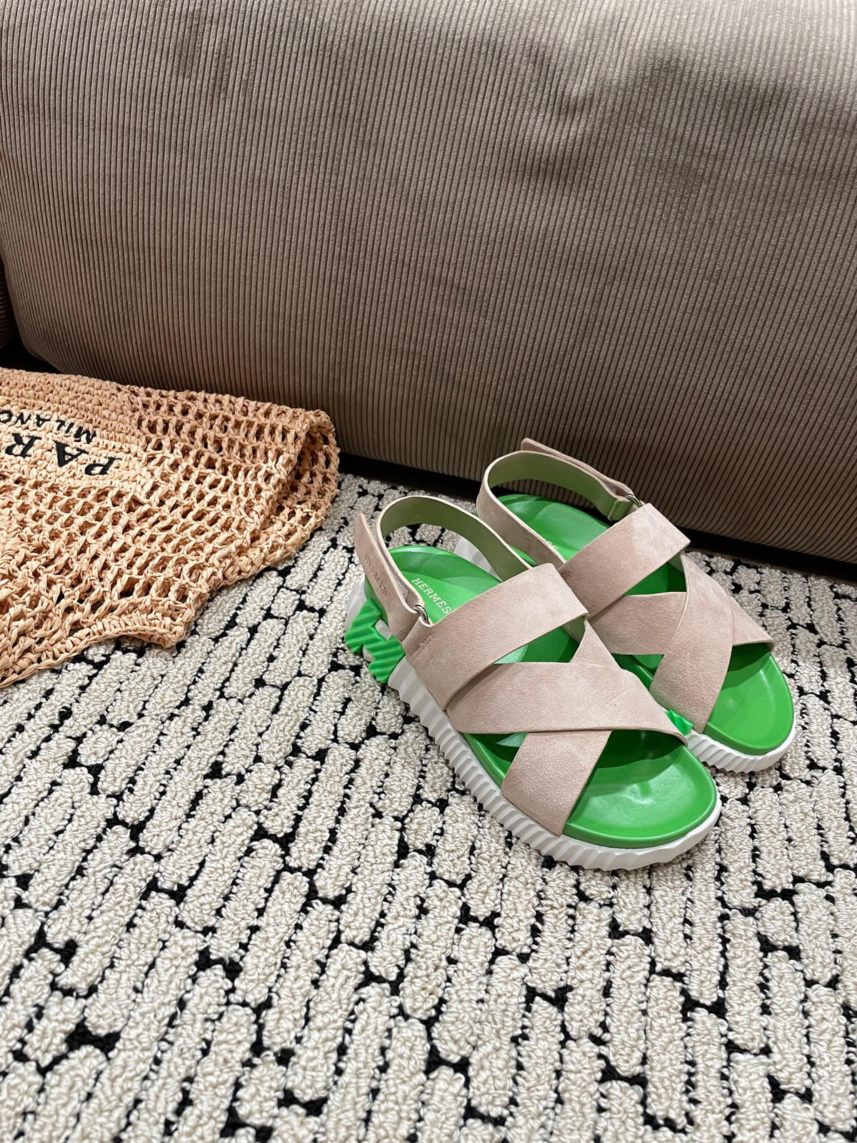 ELECTRIC SANDAL GREEN MIX LIGHT GRAY SUEDE
