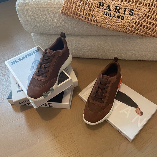 HM Bouncing 35 Sneakers Chocolate Canvas & Suede Goatskin H Orange