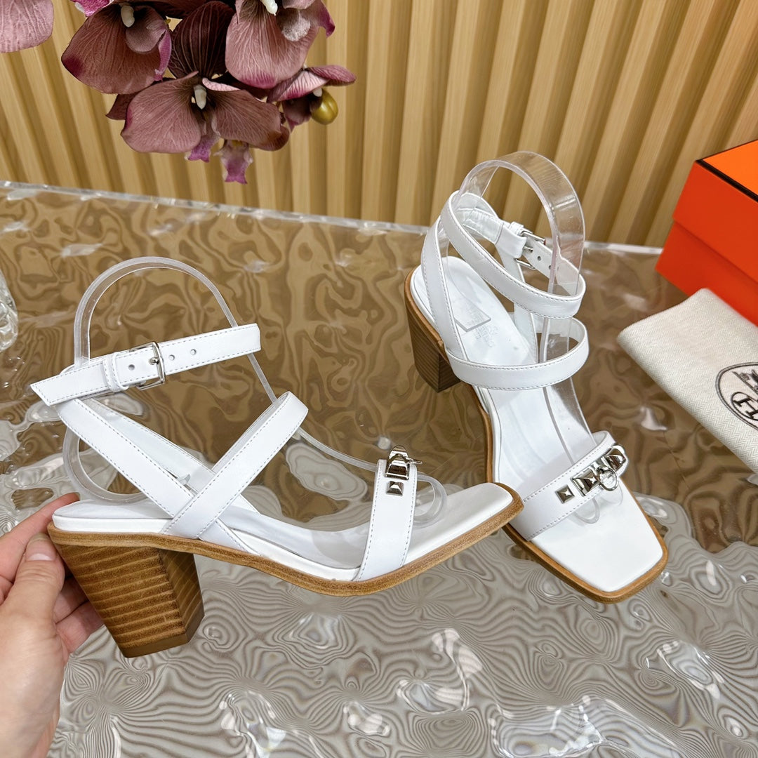 hm iveresse sandal 65 white calfskin