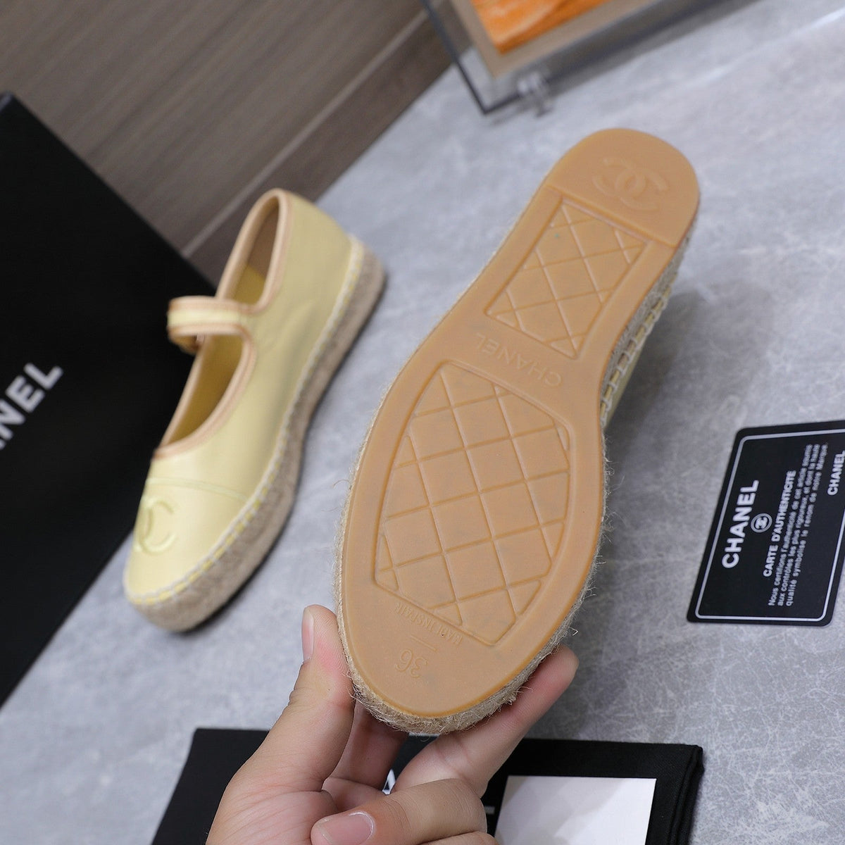 Chanel 2026 Mary Jane Shoes Yellow Sheepskin 758384