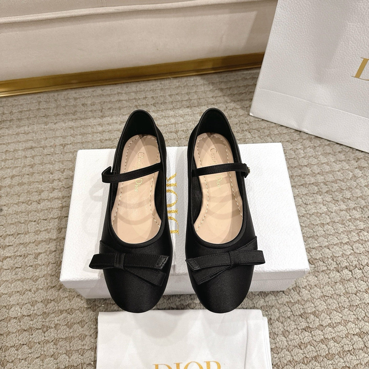 CD Lovely-D Raso Nero Ballerina Black Sheepskin  502333