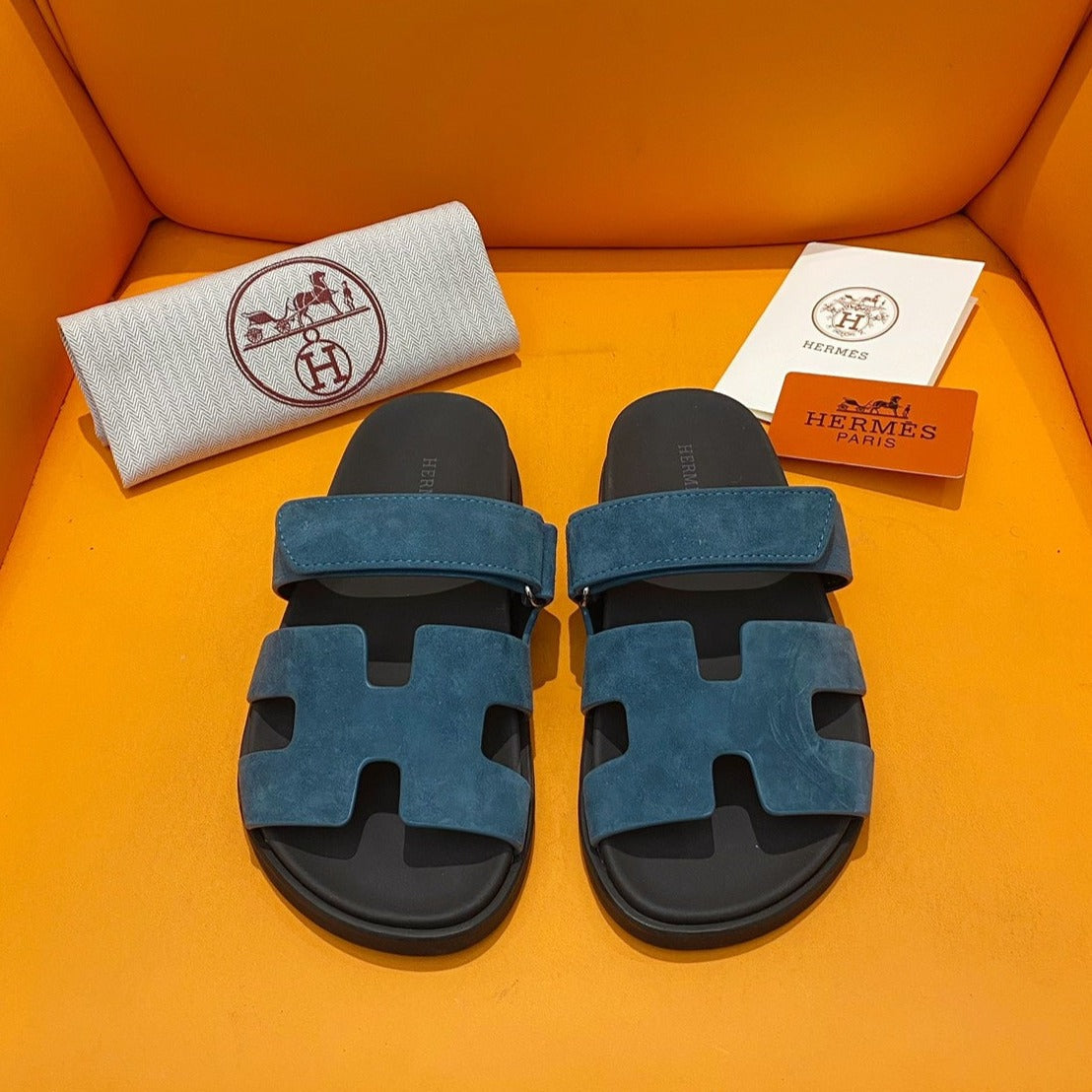 chypre sandal blue celeste suede calfksin
