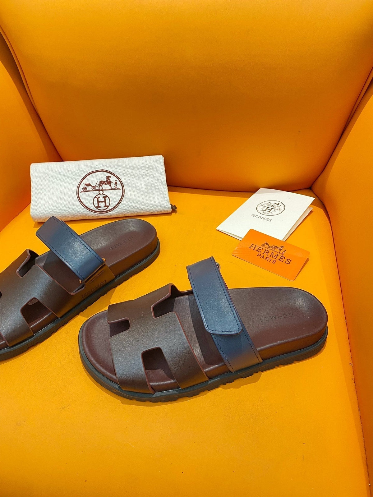 chypre rough h blue calfskin