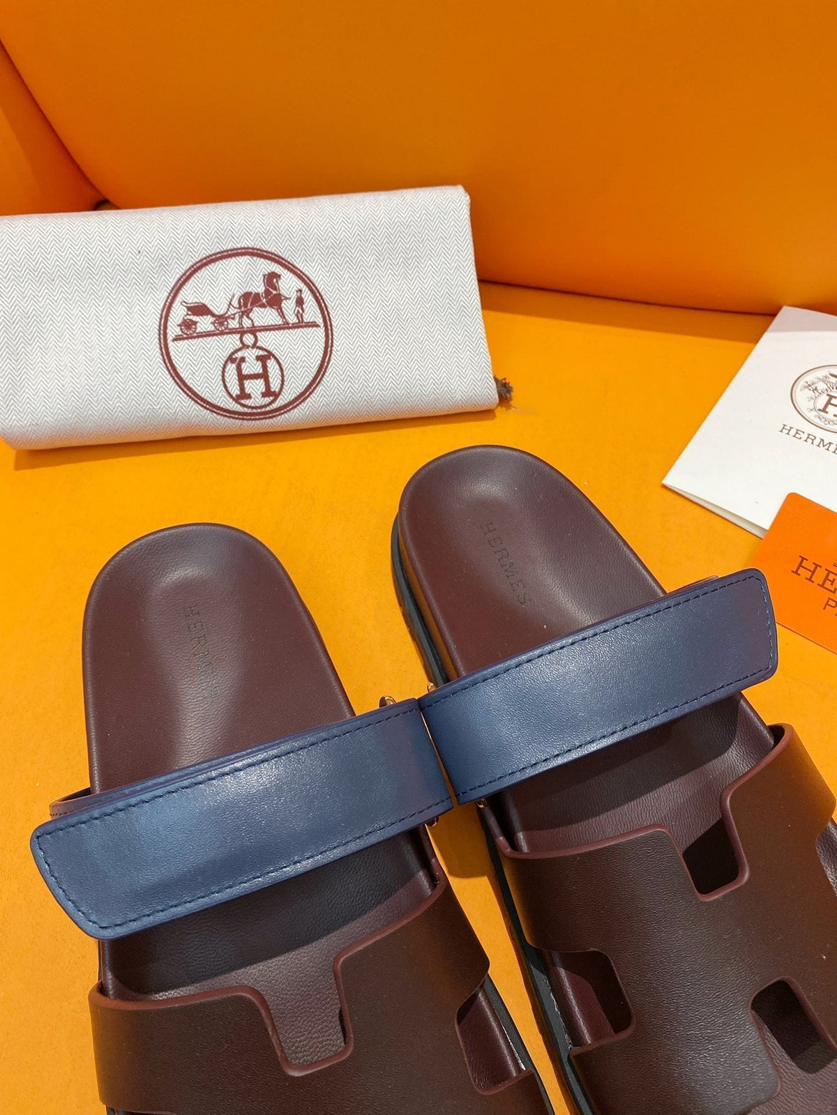 chypre rough h blue calfskin