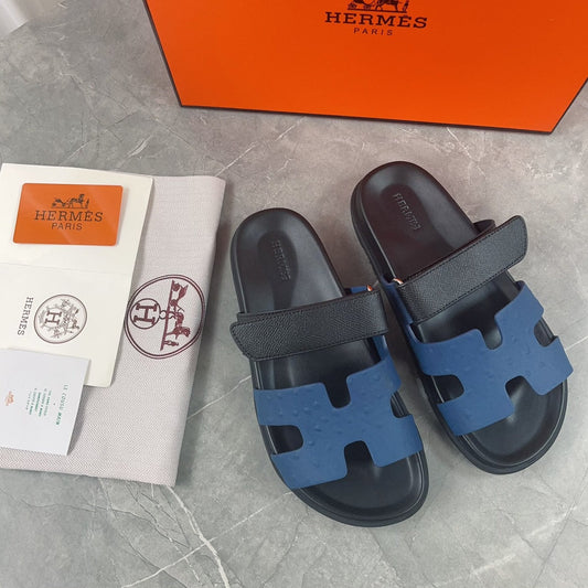 chypre sandal black blue calfskin