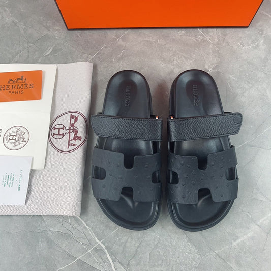 chypre sandal all black calfskin
