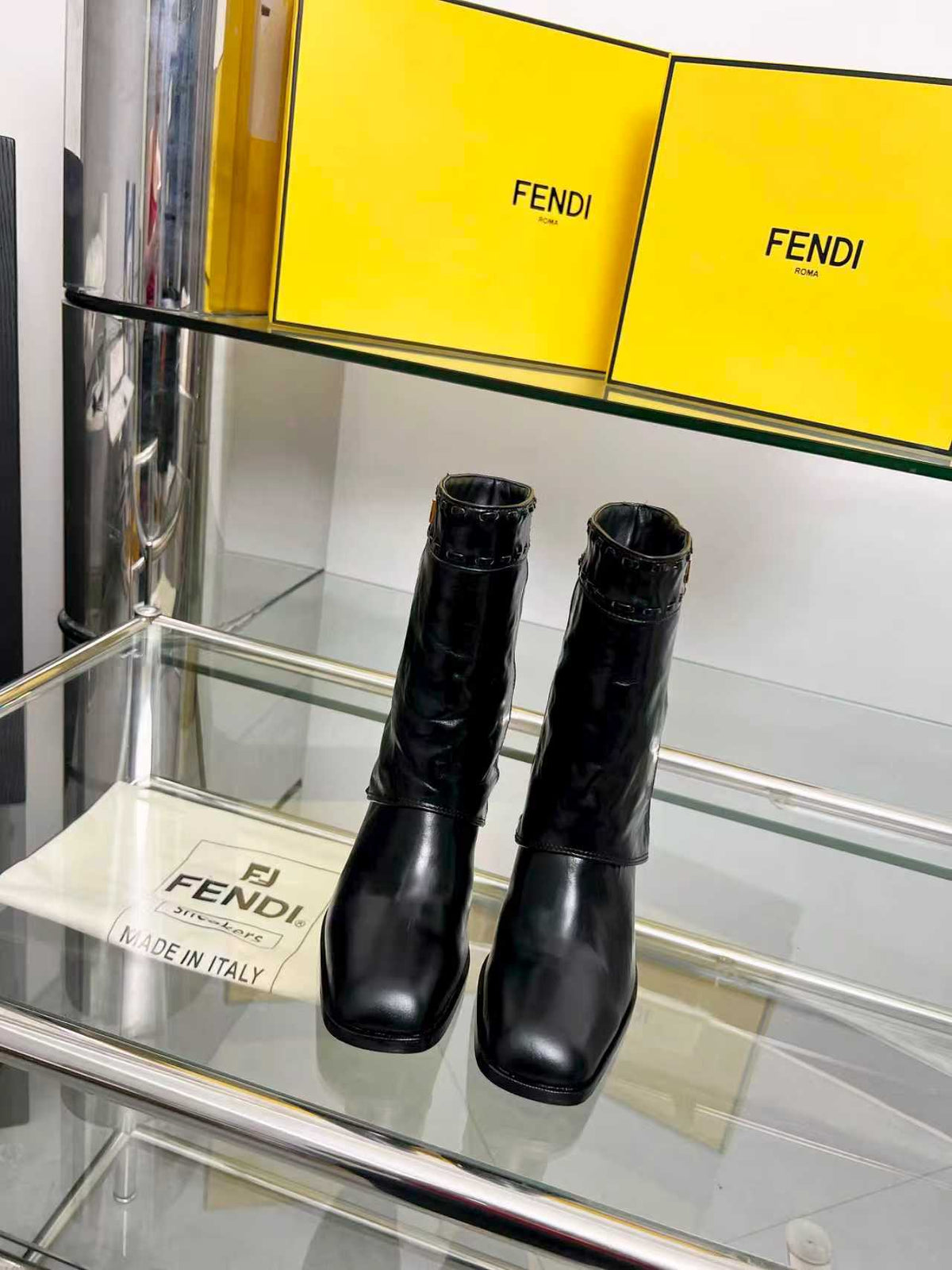 FENDI low boots black calfskin 521237