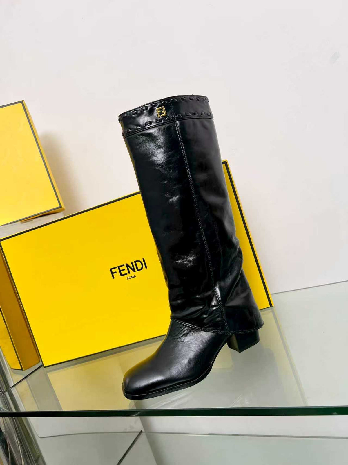 FENDI High boots black calfskin 521231