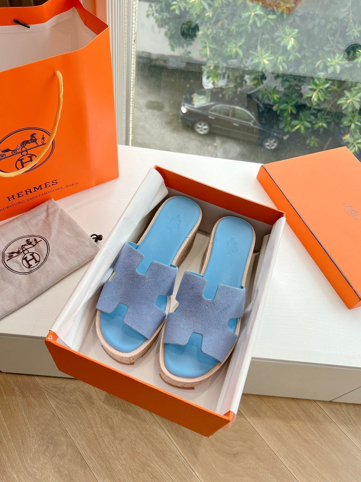 EZE 65 SANDAL SKY BLUE SUEDE