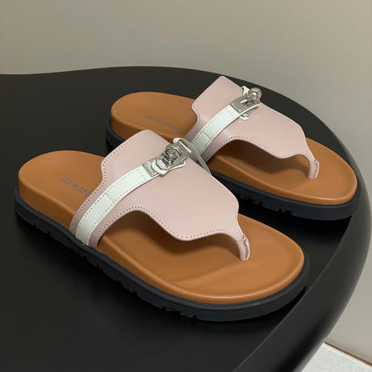 HM Empire Sandal Brown Pink Cowhide 377541