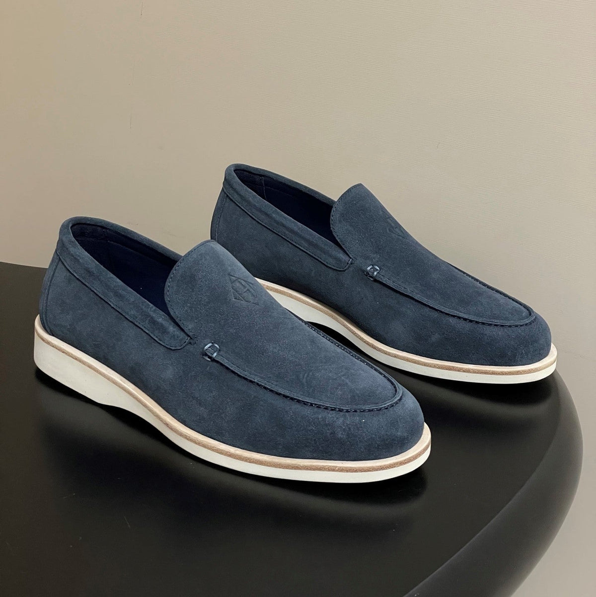 HM Low Loafers Blue Suede 593660