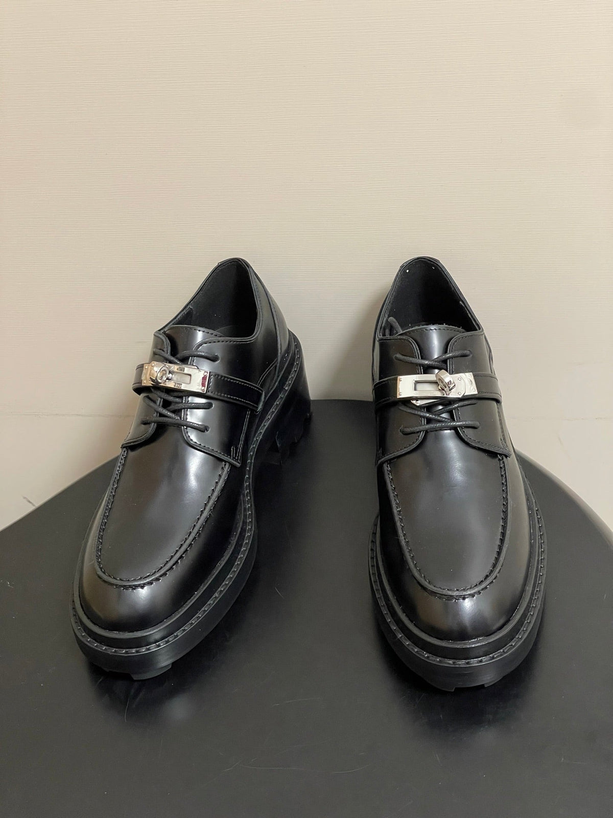 HM First Oxford Shoes 5cm Black Sheepskin 594335