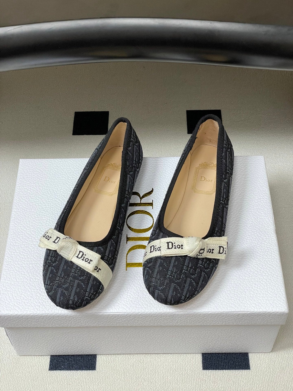 CD J'Adior Ballet Flat Black Cotton 834925