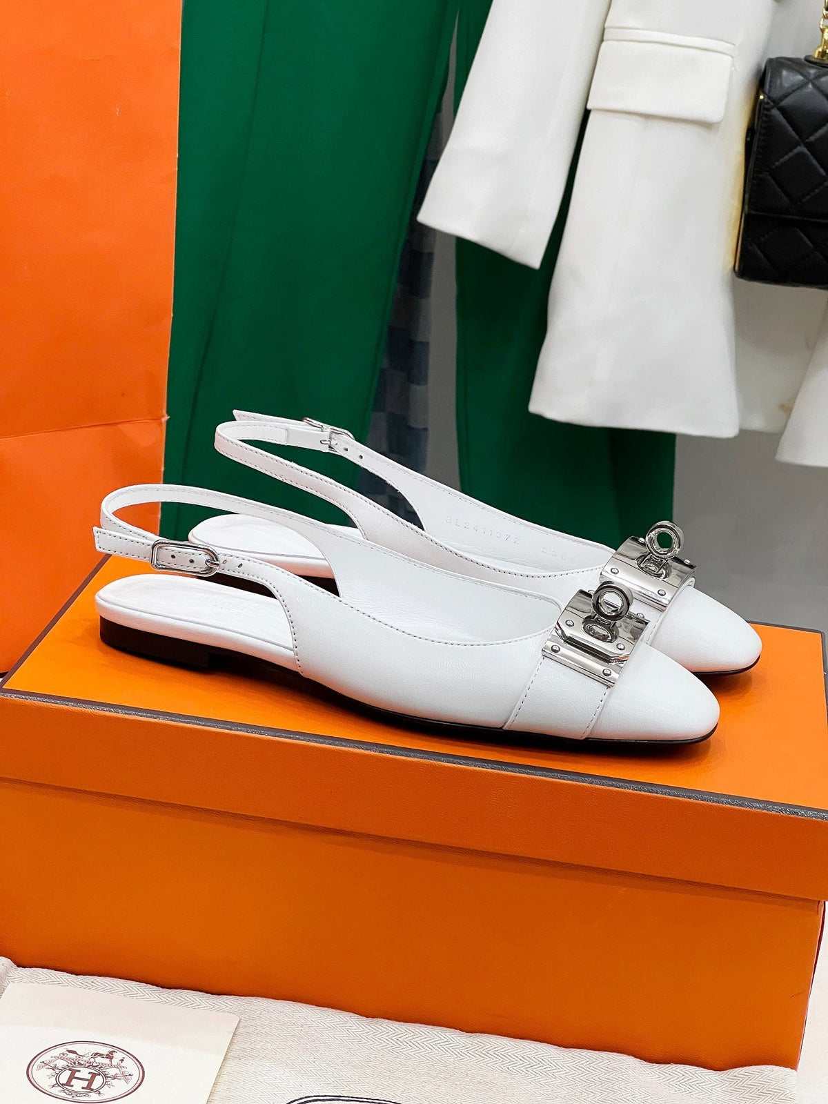 INNOCENTE SLINGBACK WHITE CALFSKIN